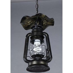 Lampa wisząca w stylu vintage z mosiądzu z 1 światłem