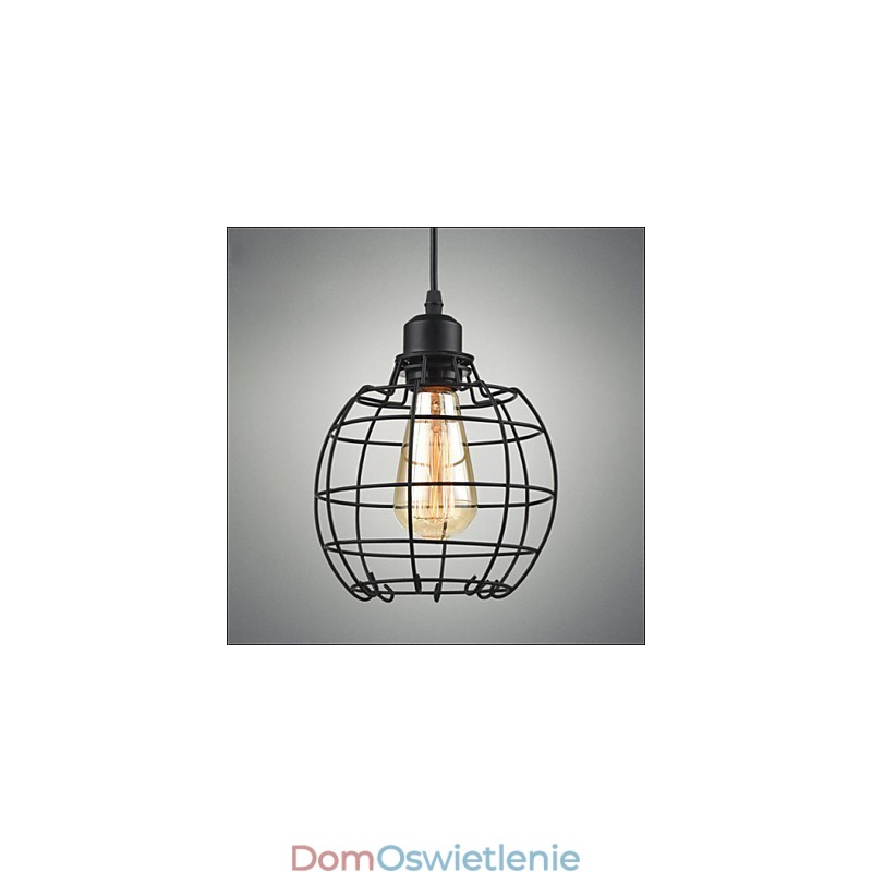 Żyrandol Edison wiszący z drucianą klatką, wiszący na suficie, abażur
