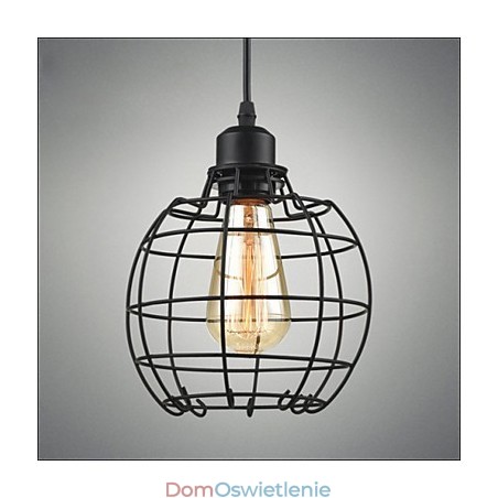 Żyrandol Edison wiszący z drucianą klatką, wiszący na suficie, abażur