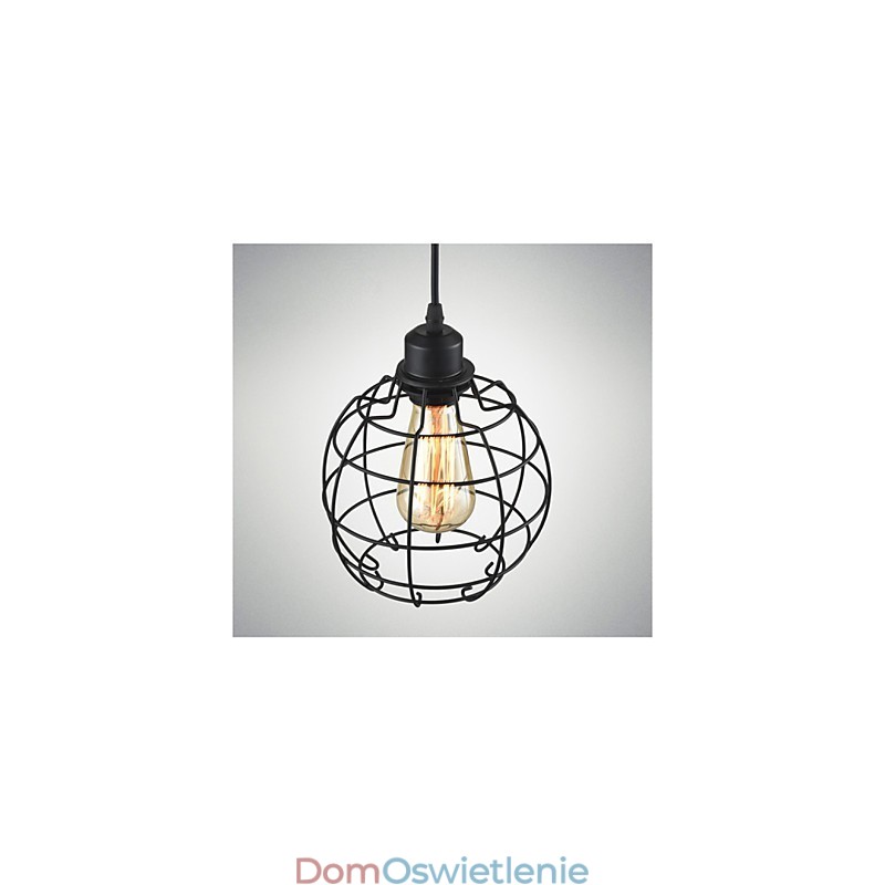 Żyrandol Edison wiszący z drucianą klatką, wiszący na suficie, abażur