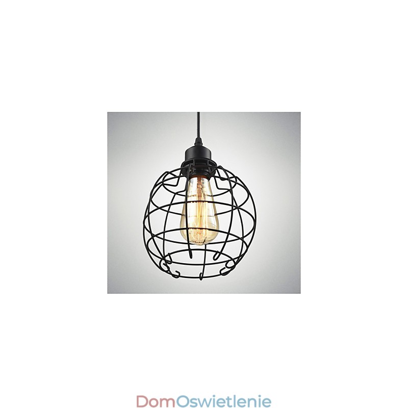 Żyrandol Edison wiszący z drucianą klatką, wiszący na suficie, abażur