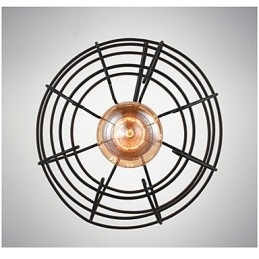 Żyrandol Edison wiszący z drucianą klatką, wiszący na suficie, abażur