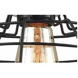 Żyrandol Edison wiszący z drucianą klatką, wiszący na suficie, abażur