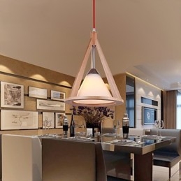 Lampa żyrandolowa w stylu designerskim z drewna Elegancki żyrandol w stylu współczesnym