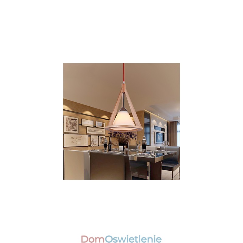 Lampa żyrandolowa w stylu designerskim z drewna Elegancki żyrandol w stylu współczesnym