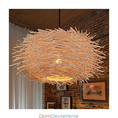 Żyrandol Mini Styl Latarnia Drewno Bambus
