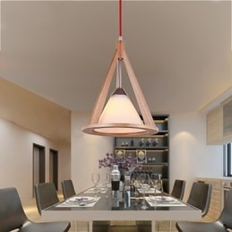 Lampa żyrandolowa w stylu designerskim z drewna Elegancki żyrandol w stylu współczesnym