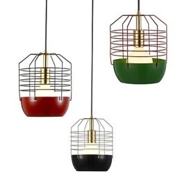 Miniaturowa artystyczna lampa wisząca Spider Web 1 światło Nowoczesna prostota Wykończenie Czarny Biały Zielony Czerwony Stal węglowa Droplight