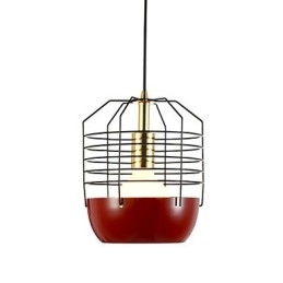 Miniaturowa artystyczna lampa wisząca Spider Web 1 światło Nowoczesna prostota Wykończenie Czarny Biały Zielony Czerwony Stal węglowa Droplight
