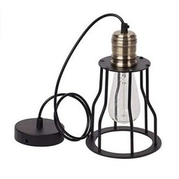 Amerykańskie pomysły na kawiarnię w stylu vintage w stylu industrialnym, klatka z kutego żelaza, lampa wisząca, siedząca