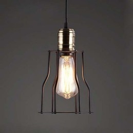 Amerykańskie pomysły na kawiarnię w stylu vintage w stylu industrialnym, klatka z kutego żelaza, lampa wisząca, siedząca