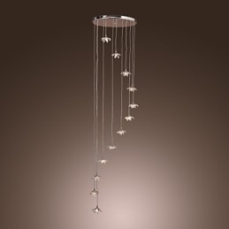 Nowoczesna współczesna kryształowa lampa wisząca w stylu mini chromowana metalowa