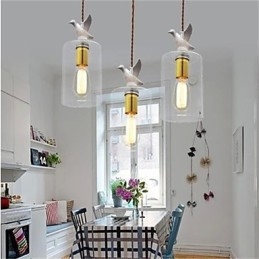 Kreatywny ptak szklany żyrandol wiszący lampa z kloszem szklanym