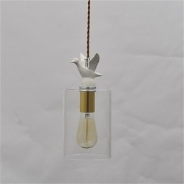 Kreatywny ptak szklany żyrandol wiszący lampa z kloszem szklanym