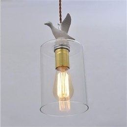 Kreatywny ptak szklany żyrandol wiszący lampa z kloszem szklanym