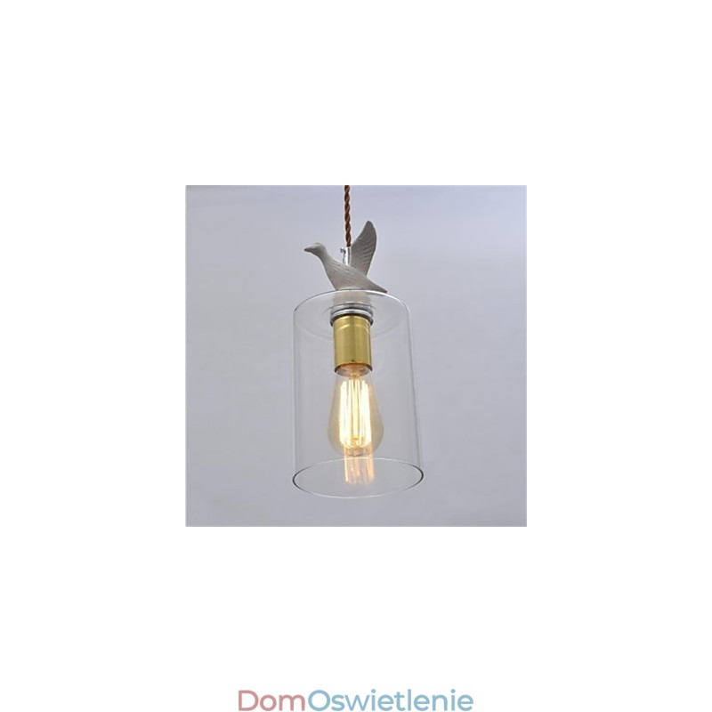 Kreatywny ptak szklany żyrandol wiszący lampa z kloszem szklanym
