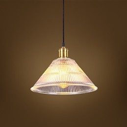 Zakontraktowana amerykańska wiejska przemysłowa szklana lampa typu droplight w stylu retro
