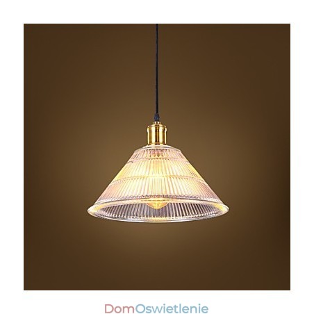 Zakontraktowana amerykańska wiejska przemysłowa szklana lampa typu droplight w stylu retro