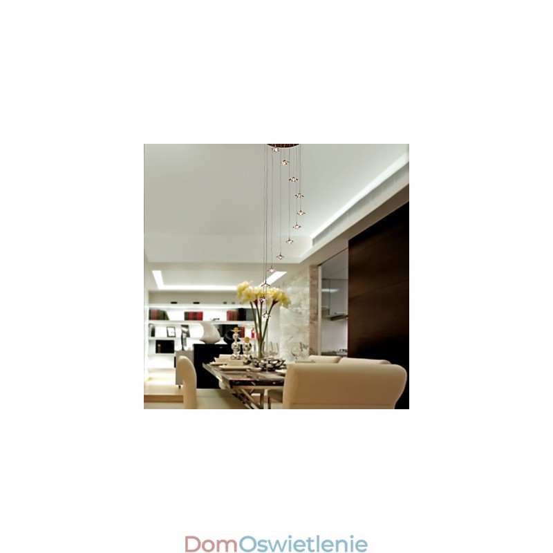 Nowoczesna współczesna kryształowa lampa wisząca w stylu mini chromowana metalowa