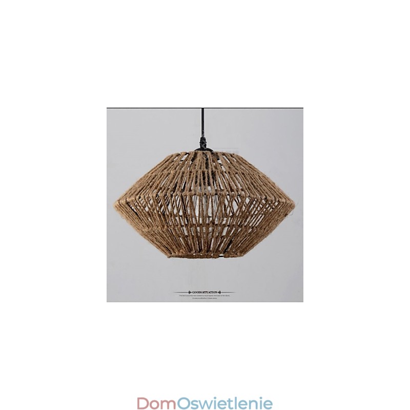 Wisząca lampa wykonana z liny w stylu vintage z jednym światłem