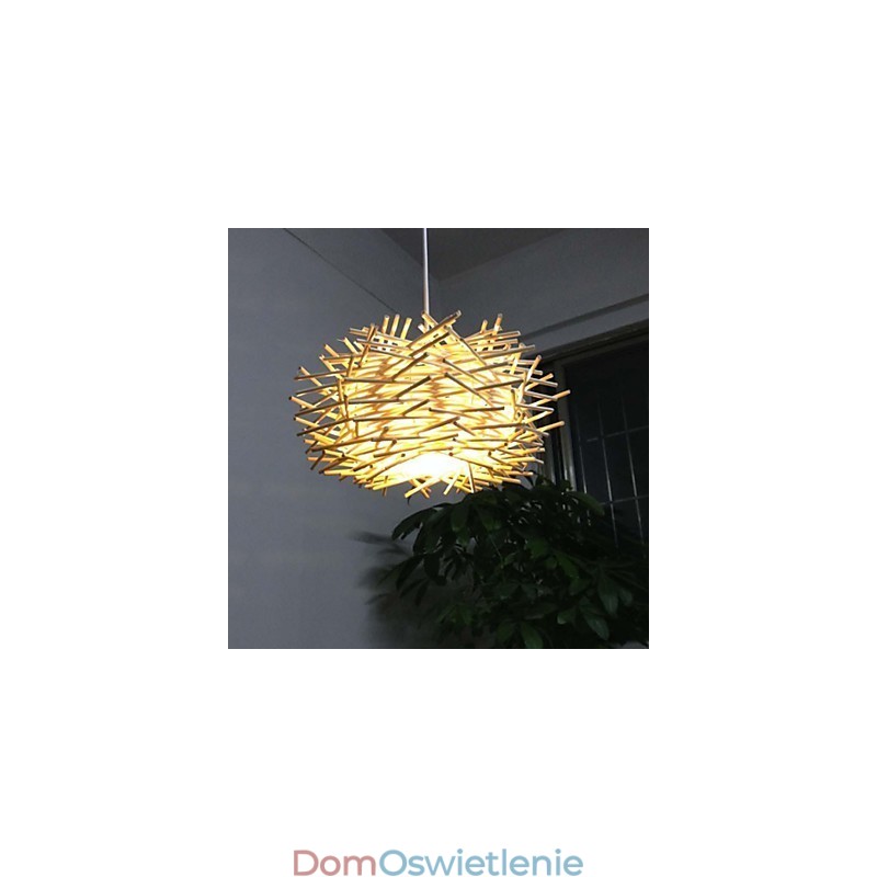 Nowoczesna i minimalistyczna lampa wisząca 1 lampa drewniana ręcznie tkana