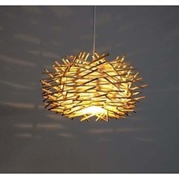 Nowoczesna i minimalistyczna lampa wisząca 1 lampa drewniana ręcznie tkana