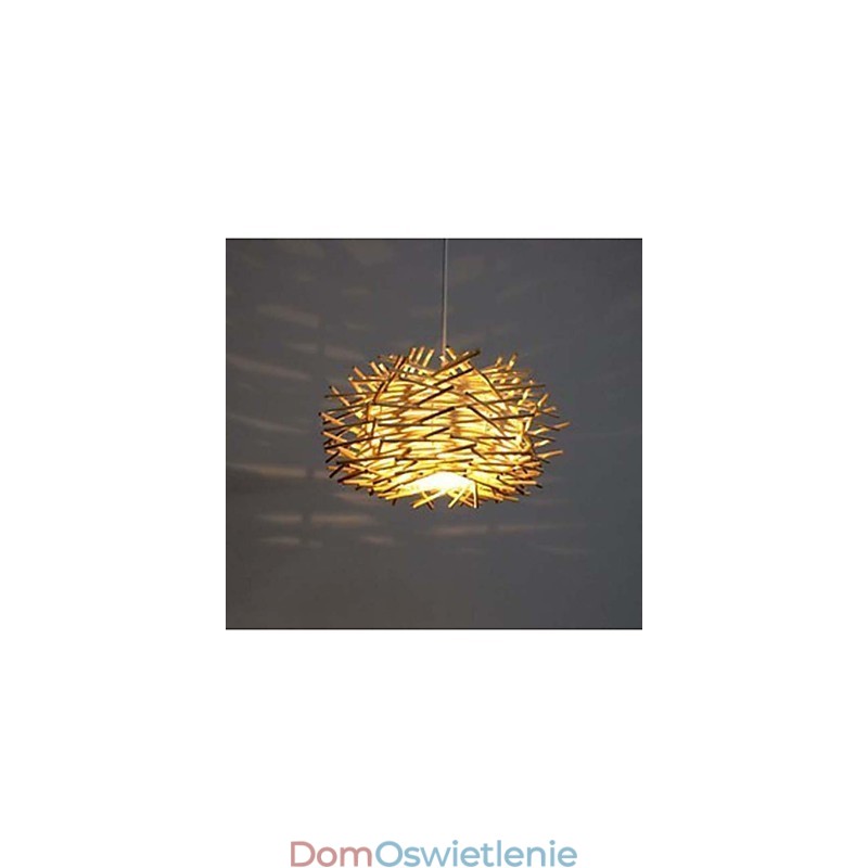 Nowoczesna i minimalistyczna lampa wisząca 1 lampa drewniana ręcznie tkana