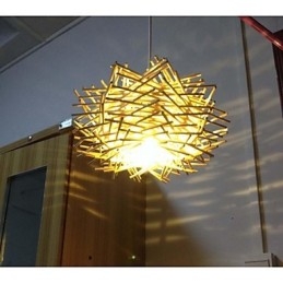 Nowoczesna i minimalistyczna lampa wisząca 1 lampa drewniana ręcznie tkana