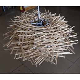 Nowoczesna i minimalistyczna lampa wisząca 1 lampa drewniana ręcznie tkana