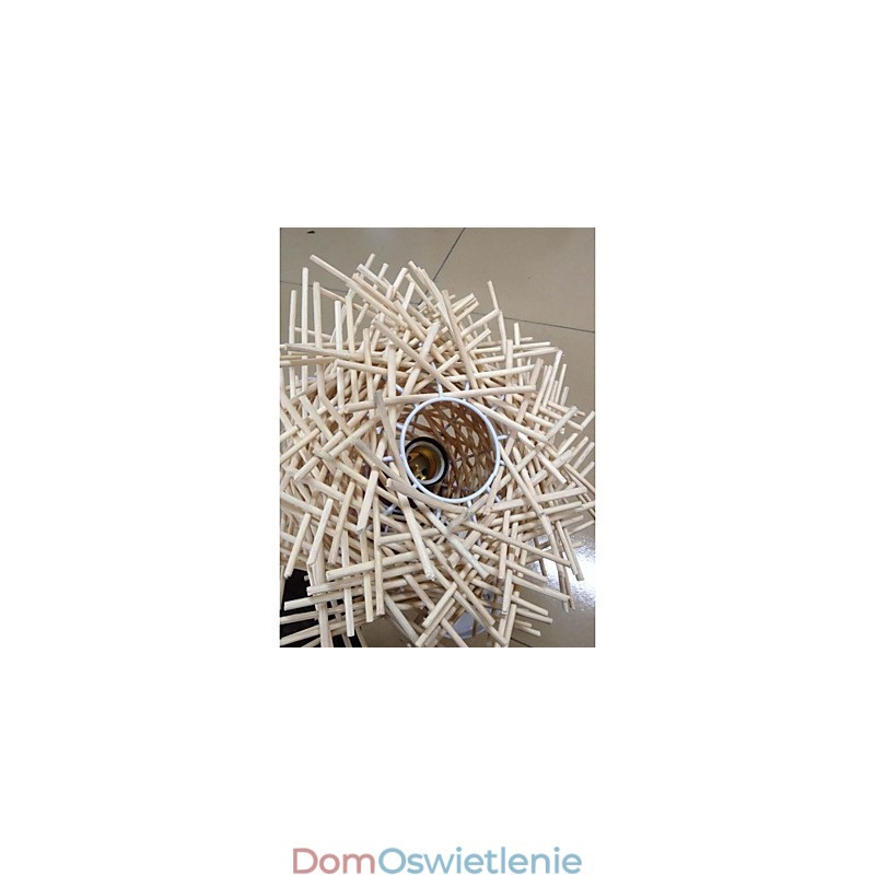 Nowoczesna i minimalistyczna lampa wisząca 1 lampa drewniana ręcznie tkana