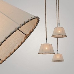 1 Lampy wiszące w stylu vintage, styl przemysłowy, żółta tkanina i metale, lampa wisząca