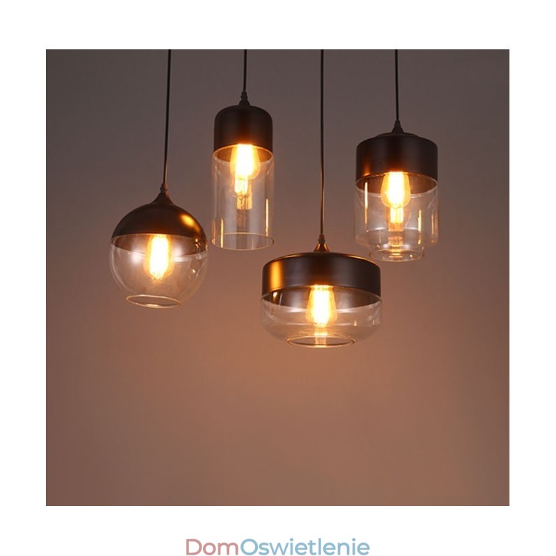 Lampa żyrandolowa ze szkła kutego żelaza w sklepie Nordic Creative Stair Shop