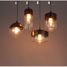 Lampa żyrandolowa ze szkła kutego żelaza w sklepie Nordic Creative Stair Shop