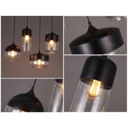 Lampa żyrandolowa ze szkła kutego żelaza w sklepie Nordic Creative Stair Shop