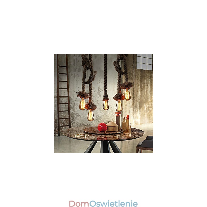 1 Światło DIY Art Hemp Rope Light Kreatywny żyrandol z konopnej liny Długi 100 cm Wyślij 1 żarówkę
