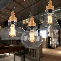 Północnoamerykańska kreatywna lampa kryształowa z usłojeniem drewna, przywracająca starożytne sposoby