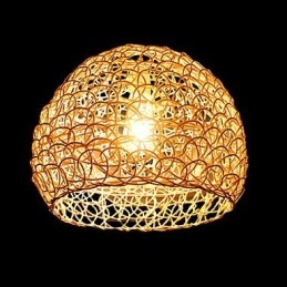 Nowoczesna, wiejska lampa Cany Art Woven Rattan Single Head Droplight