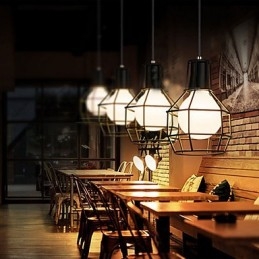 Wisząca lampa metalowa Country Galwanizowana Garaż