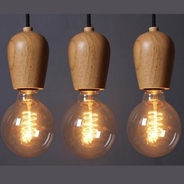 Styl wiejski Mini Inne Drewno Bambus Wisząca lampa Garaż