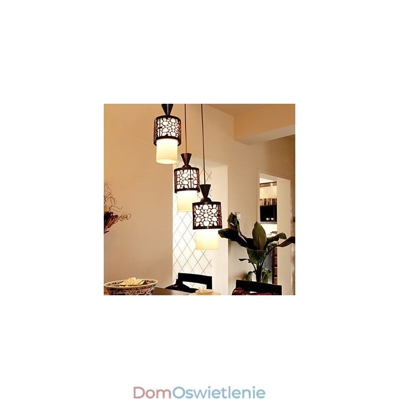 Nowoczesny chiński styl klasyczny bęben z litego drewna kreatywny pojedyncza głowica lampa droplight światło