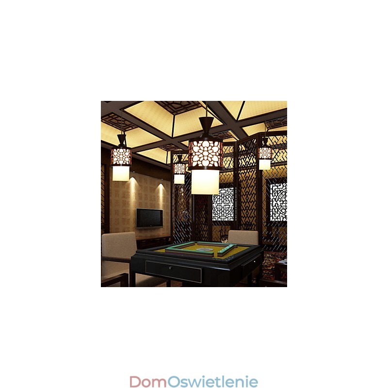 Nowoczesny chiński styl klasyczny bęben z litego drewna kreatywny pojedyncza głowica lampa droplight światło