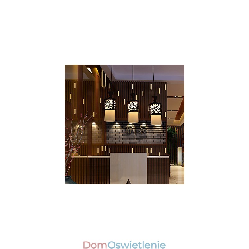 Nowoczesny chiński styl klasyczny bęben z litego drewna kreatywny pojedyncza głowica lampa droplight światło