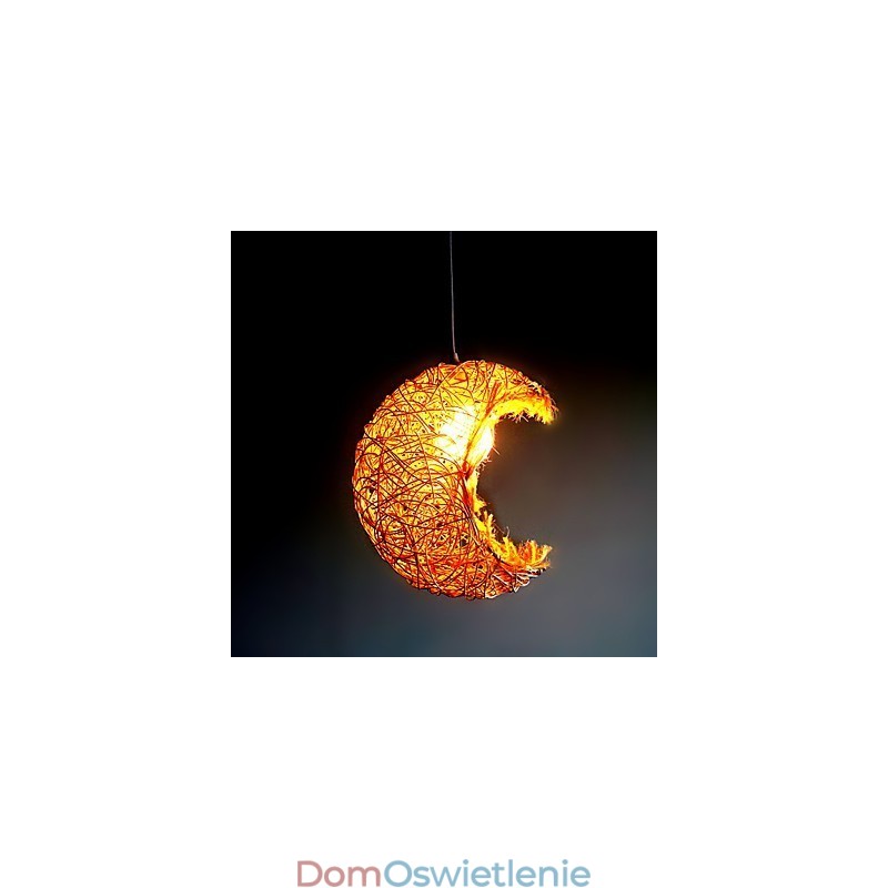 Nowoczesna, wiejska lampa Cany Art Woven Rattan Single Head Droplight