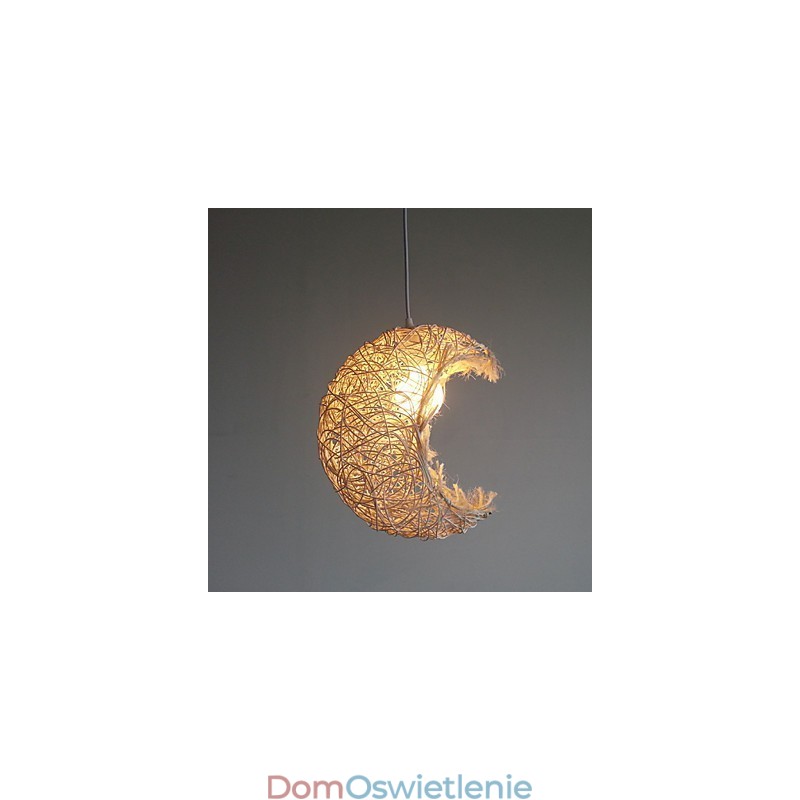 Nowoczesna, wiejska lampa Cany Art Woven Rattan Single Head Droplight