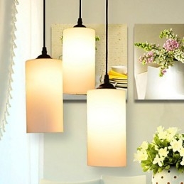 Okrągła prosta szklana lampa typu droplight z pojedynczą głowicą