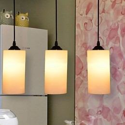Okrągła prosta szklana lampa typu droplight z pojedynczą głowicą