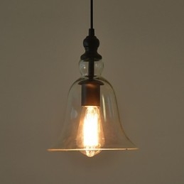 Vintage Industrial Retro Szklany Żyrandol Kreatywna Minimalistyczna Lampa Nocna Przezroczysty Kolor