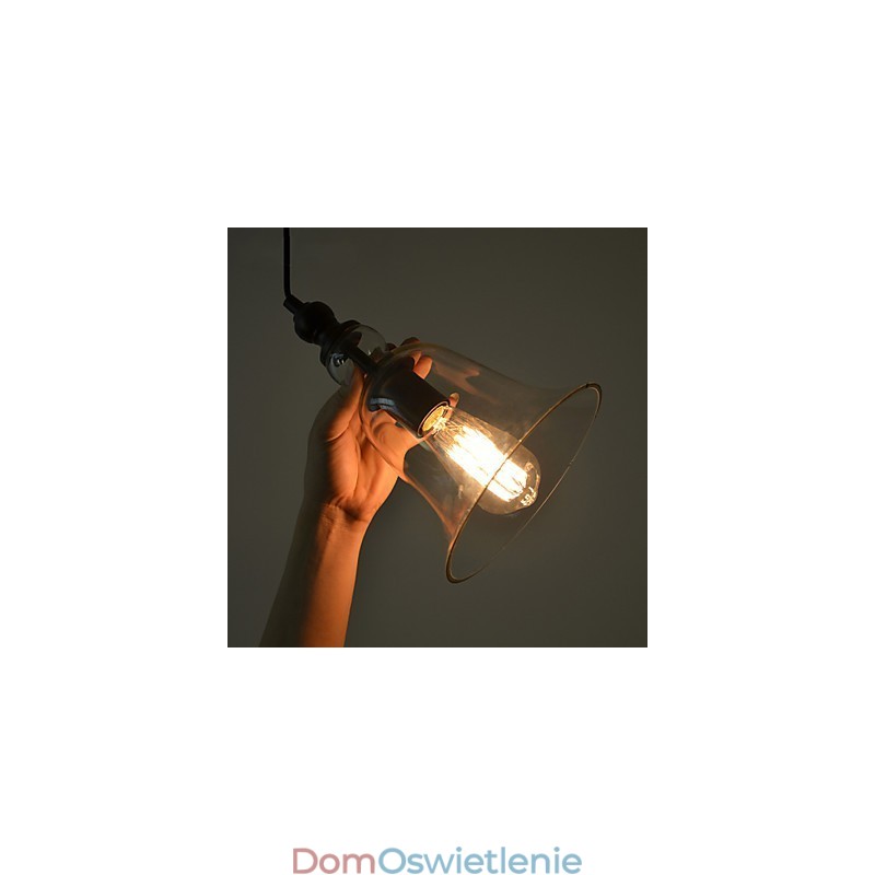 Vintage Industrial Retro Szklany Żyrandol Kreatywna Minimalistyczna Lampa Nocna Przezroczysty Kolor