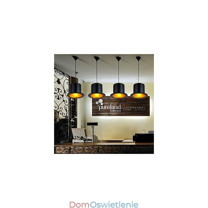 Retro Malowanie Metalowa Lampa Wisząca Garaż