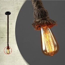 1 Światło DIY Art Hemp Rope Light Kreatywny żyrandol z konopnej liny Długi 100 cm Wyślij 1 żarówkę